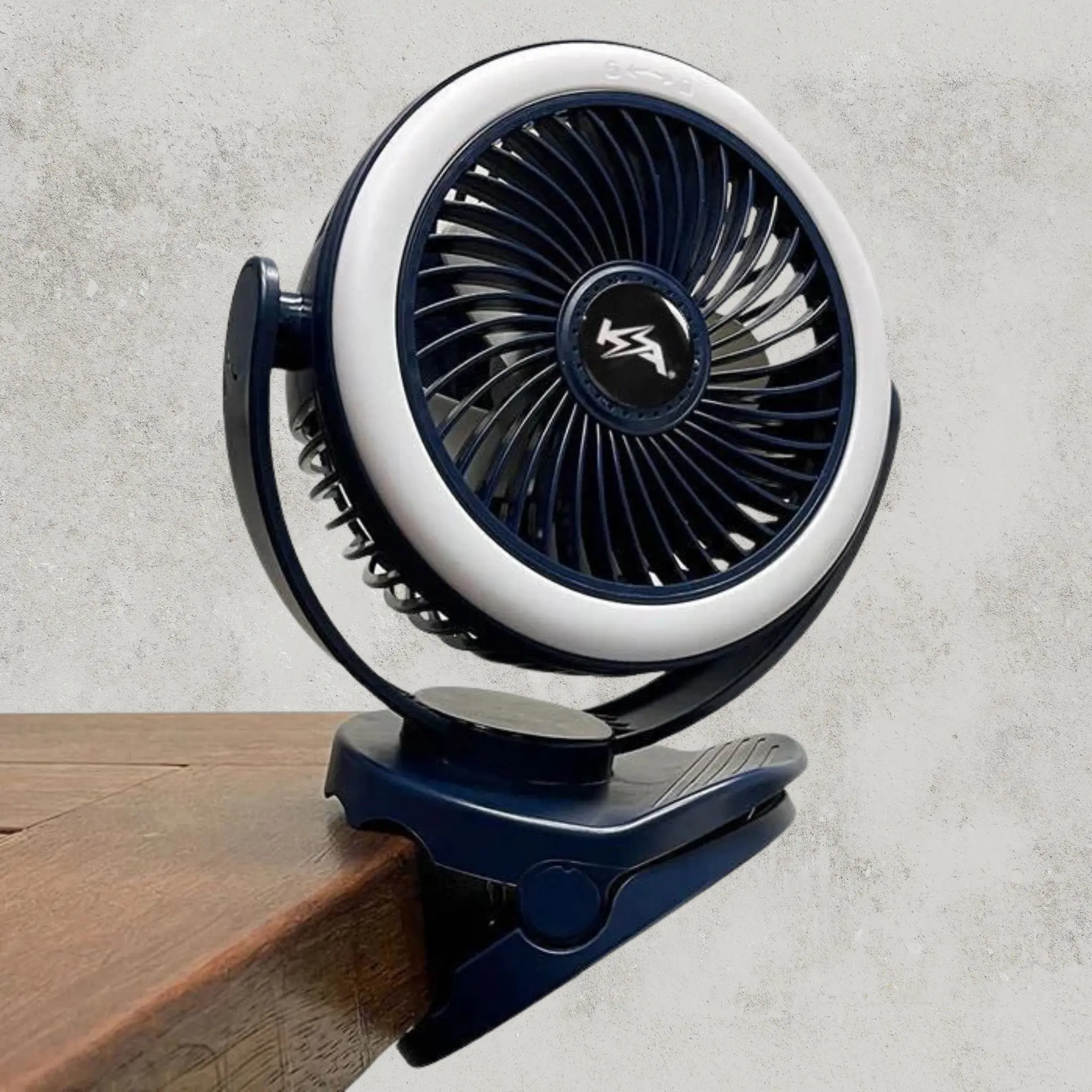 KickAss Portable 5V Clip Fan with White LED Light - Image 2
